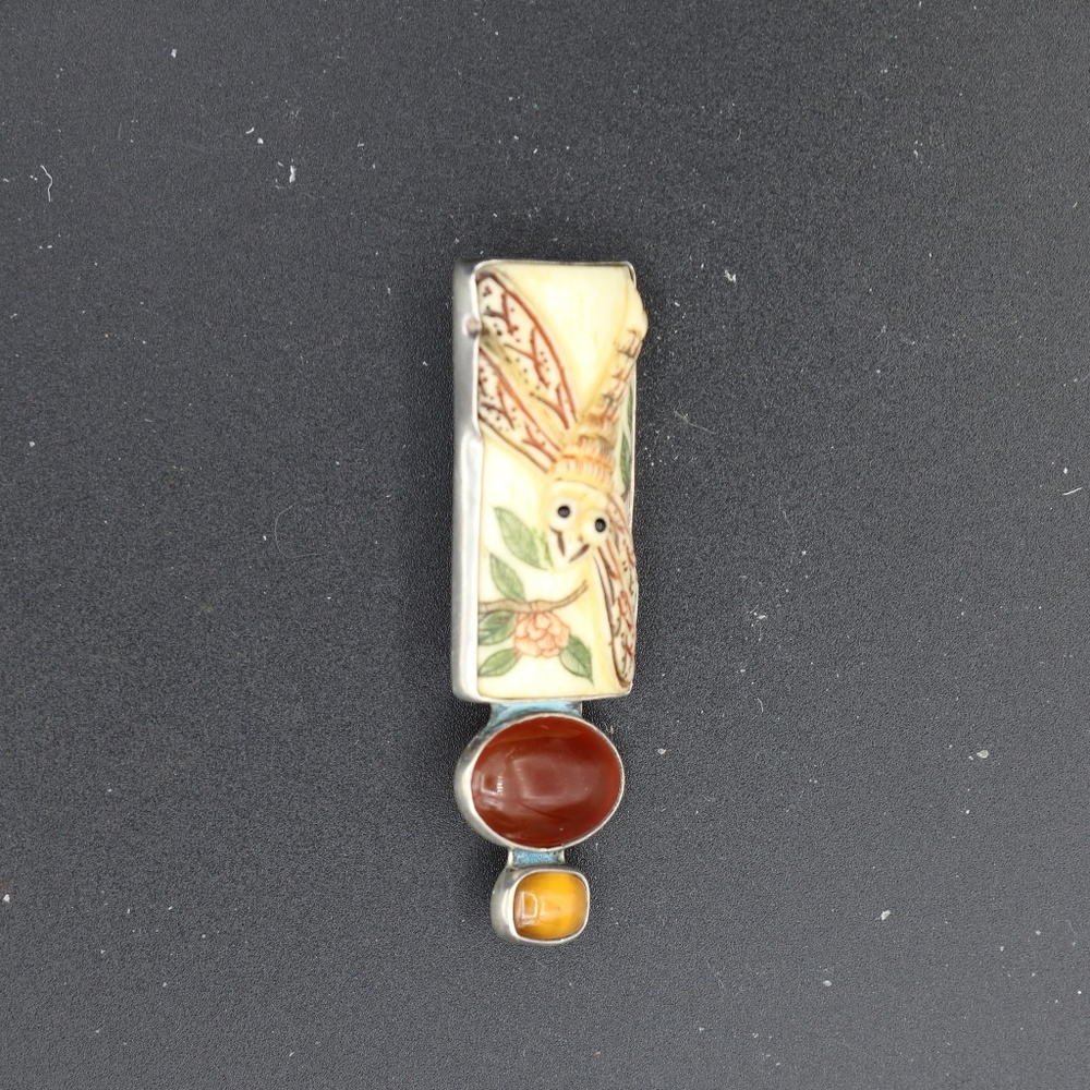 Vintage Amy Kahn Russell Pin/Pendant AKR silver